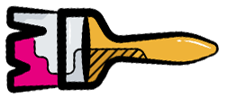 Pinsel Symbol farbig